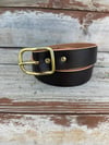 Horween Leather Belt 2nds Quality - Dark Brown Winchester Hatch Grain