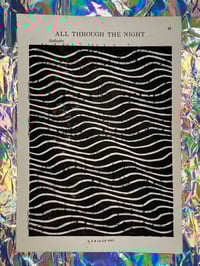Image 2 of Original Lino Print - Waves 2 - All Through the Night