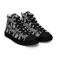 Image 14 of Antique Anatomical Heart Illustration Black/White Baroque Pattern Women’s High Top Canvas Shoes