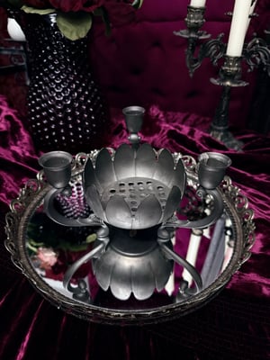 Image of Vintage Lotus Bowl Candelabra 