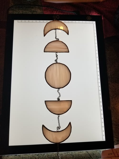 Image of Moon Phase mobile- stained glass