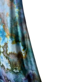 Image 4 of S Stretch Knit Fit and Flare Midi Dress in Cool Earthy Watercolor Ice Dye