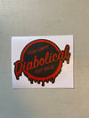 3x3 printed drip logo sticker in red