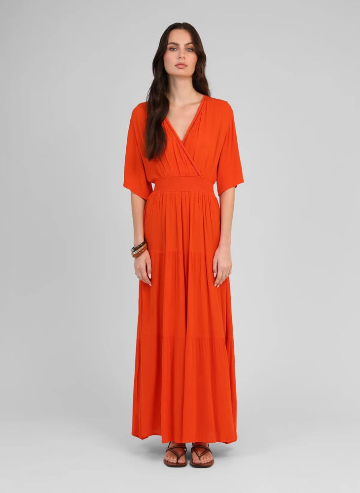 Image of Robe longue cache Cœur Orange 