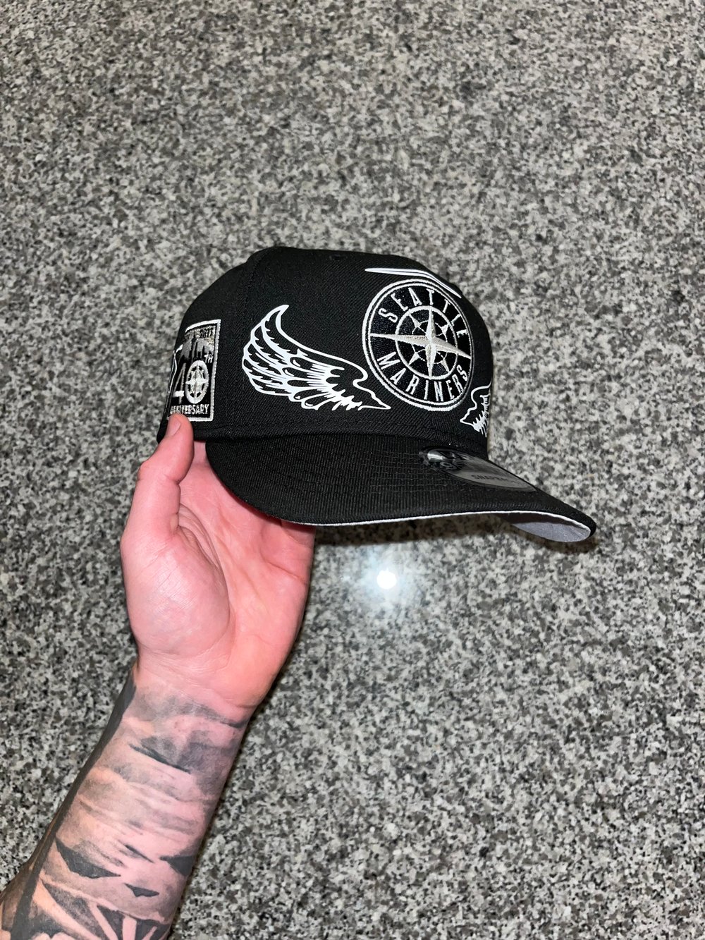 Image of BLACK SEATTLE MARINERS CUSTOM  SNAPBACK