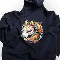 Image 5 of Premium Navy Blue Kitsune Koi V2 Hoodie