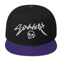 Image 6 of Sinner Skull Snapback Hat