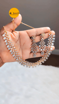 Image 1 of Garima Gold -American Diamond Necklace Set