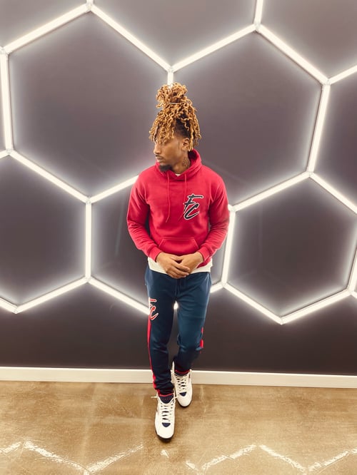 Image of Red and Navy Flight Club Hoodie