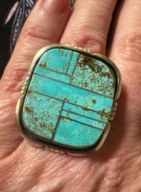 Image 4 of square native inlay statement ring 