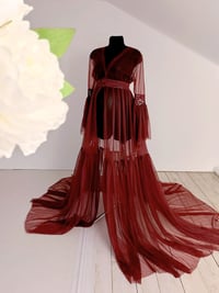 Image 1 of Photography tulle dress - Beatrice - size S-M - bordeaux - photo props