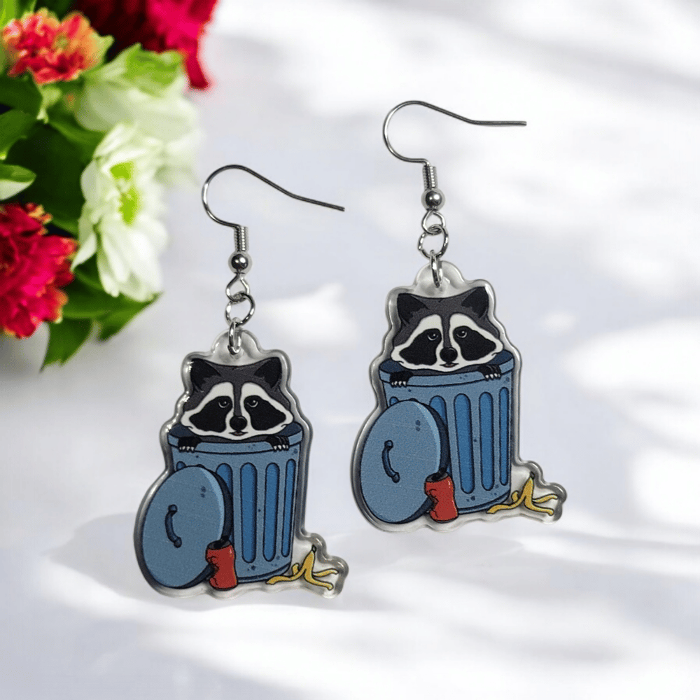 Image of Trash Panda Dangle Earrings