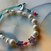 Image 2 of pearl and amethyst bracelet