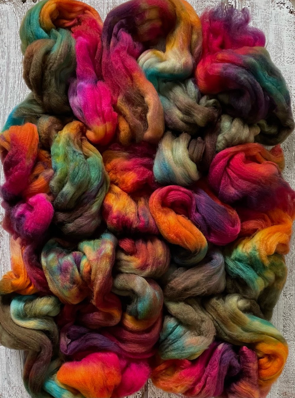 Rainbow Rust, on Super Soft: 80% fine SW Merino, 20% Cashmere