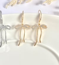 Image 4 of "Glamour" Crystal Bow Earrings