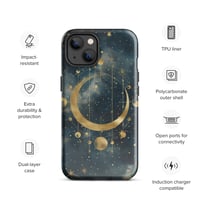 Image 23 of Blue and Gold Celestial Moons Design Tough Case for iPhone®