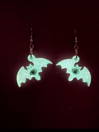 Image 3 of Pink bat earrings