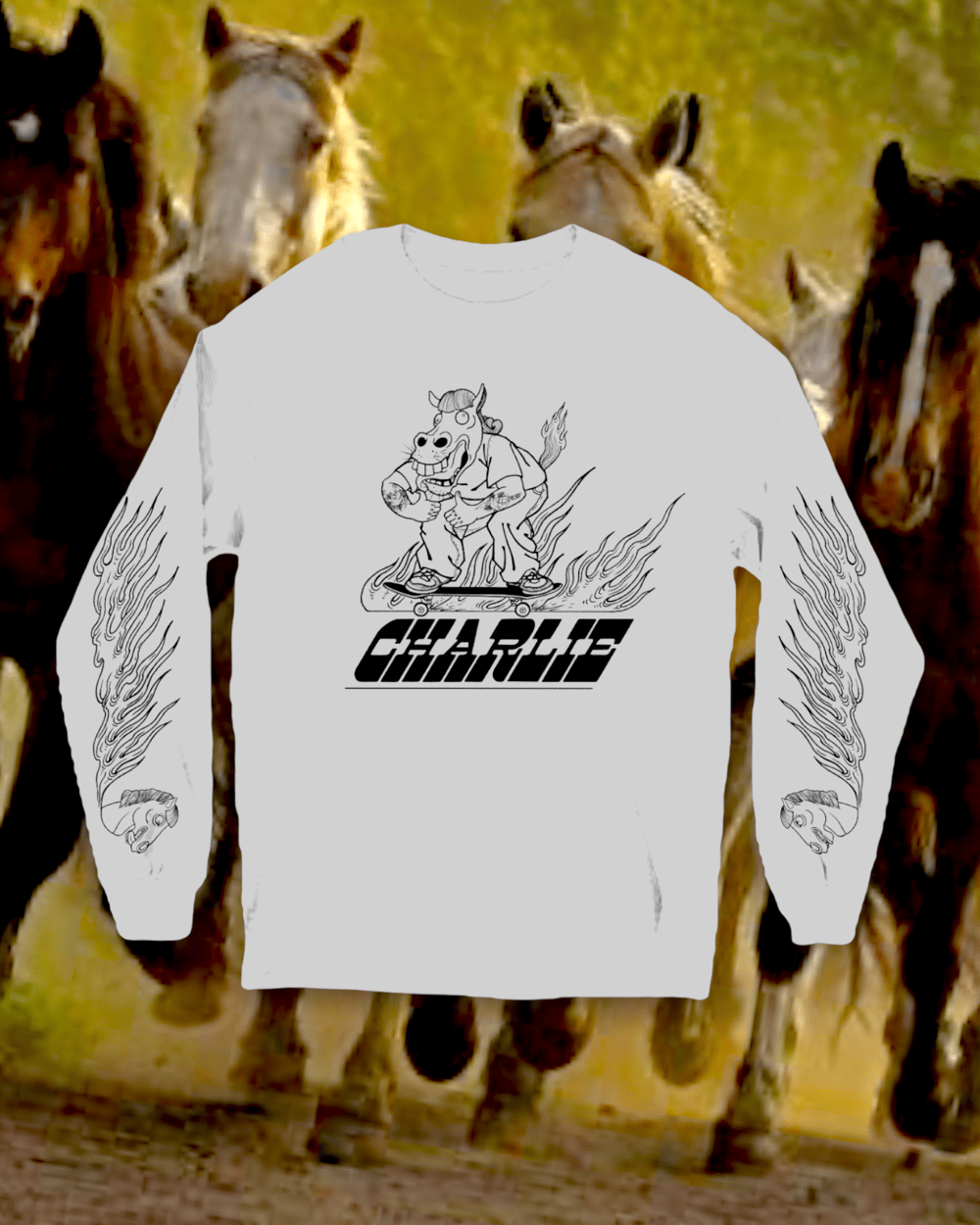 Image of Flame Horse ::: White