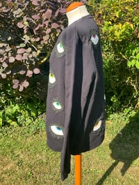 Image 3 of Upcycled Black Sweater With Handpaind Eye Patches