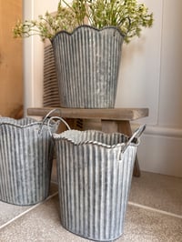 Image 2 of Scallop Zinc Buckets ( set of 3 ) 