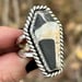 Image of Handmade Sterling Silver White Buffalo Turquoise Coffin Ring