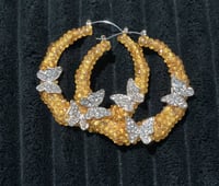 Bedazzled Yellow Bufferfly earrings