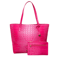 Image 2 of Pink crocodile tote bag