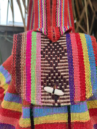 Image 4 of MALIA Mexican Baja woven fabric Backpack - RED
