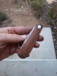 Image 3 of Clip point slippie. Natural  micarta. 