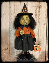 Image 1 of Selma folk Art Halloween Witch Doll original 