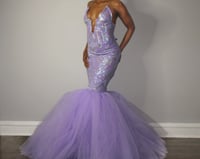 Image 1 of “Amahle” Purple Sequin V-Cut Mermaid Dress-Prom Sample