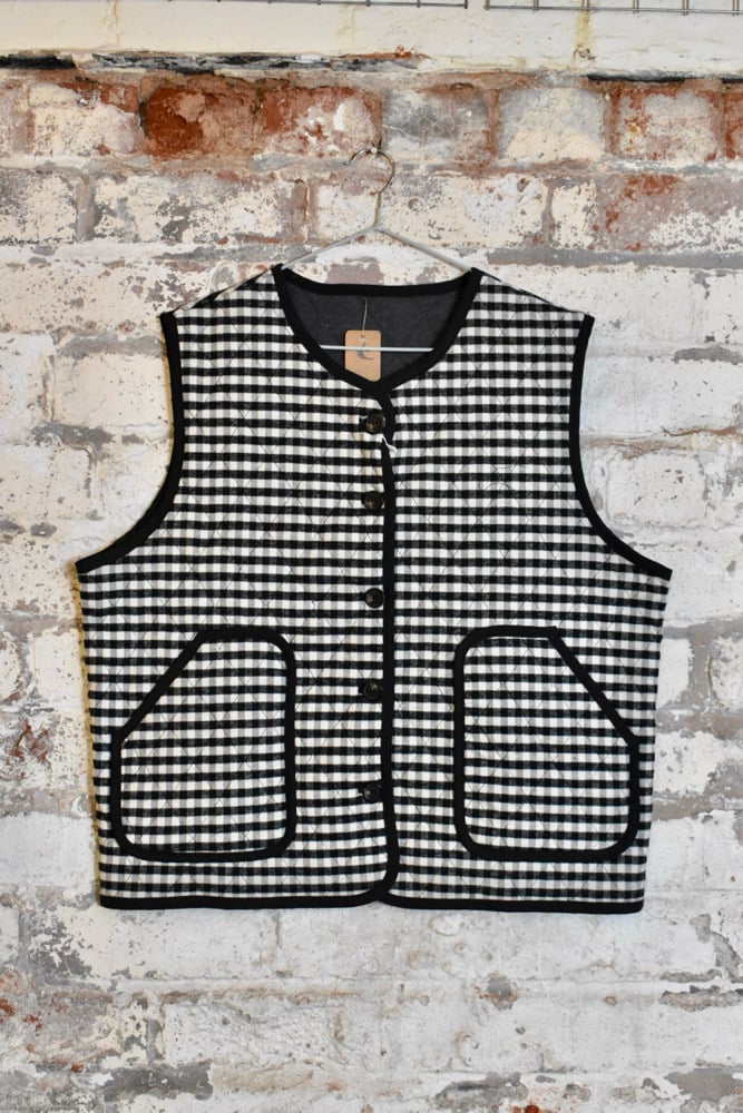 Image of Black / White gingham gilet 