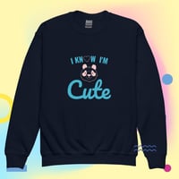 Image 5 of Yeah, I'm Cute Youth Crewneck Sweatshirt