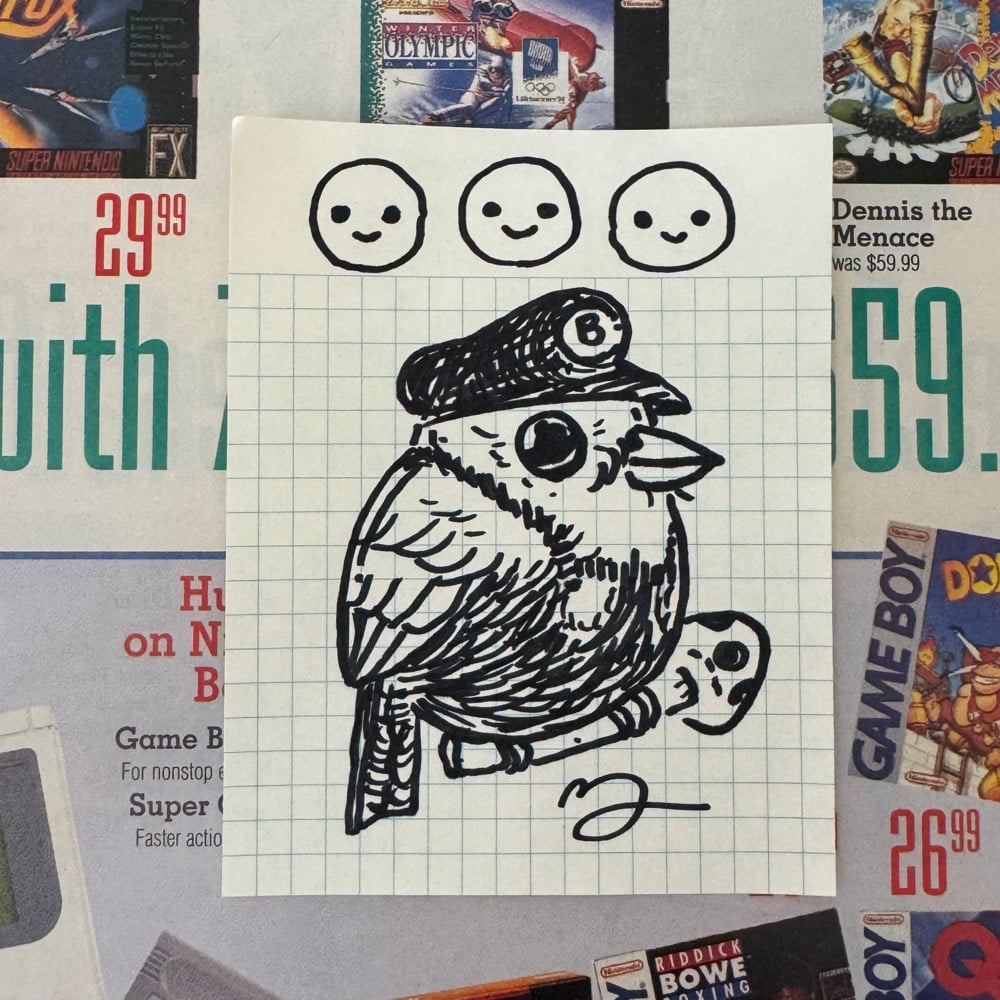 Image of Fat Bird Sharpie Sketch #155