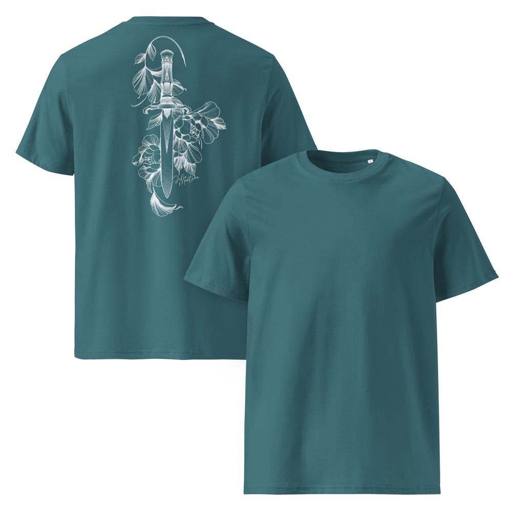 Image of Back Floral Dagger - Unisex organic cotton t-shirt