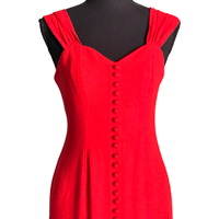 Image 2 of Vintage 1990s Red Linen Blend Sweetheart Wiggle Dress -Jessica Howard Women’s Size 4
