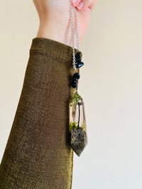 Image 1 of 🍄🌿Mushroom Terranium Obsidian Crystal Amulet 🌿🍄Large 