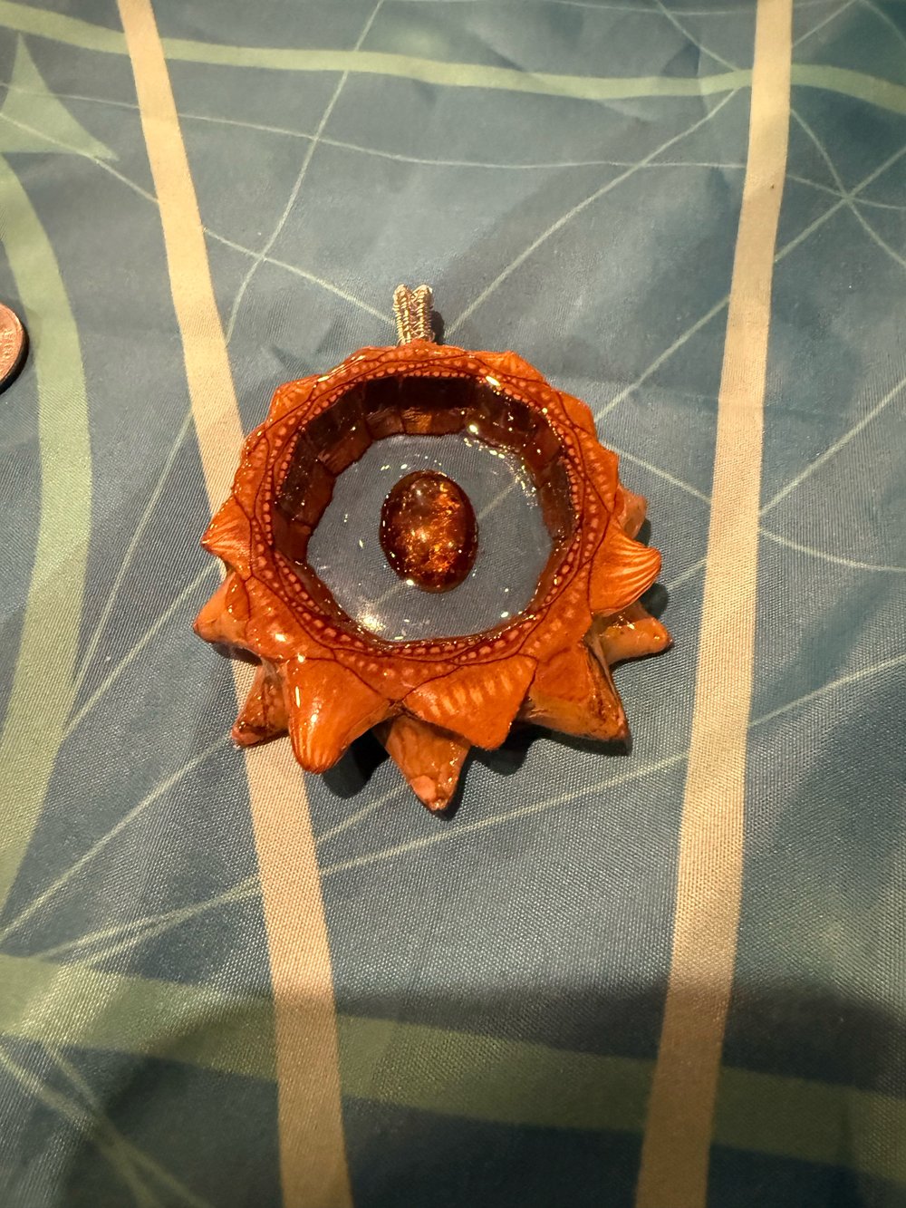 Image of Amber Pinecone Pendant #51