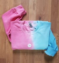 Image 1 of PINK+BLUE SWEATER Dyed tiedye New Unisex Jumper 