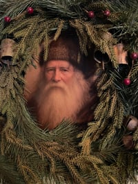 Image 2 of #4... Olde 1868 Santa Print~ Wreath ~ 20 x 19 