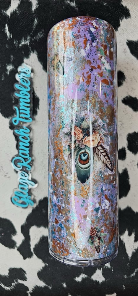 Image of 30 oz Floral feathers