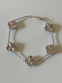 Image 3 of Clover Bracelet Gold and Silver Clover bracelet Stainless steel Four Leaf Clover Bracelet