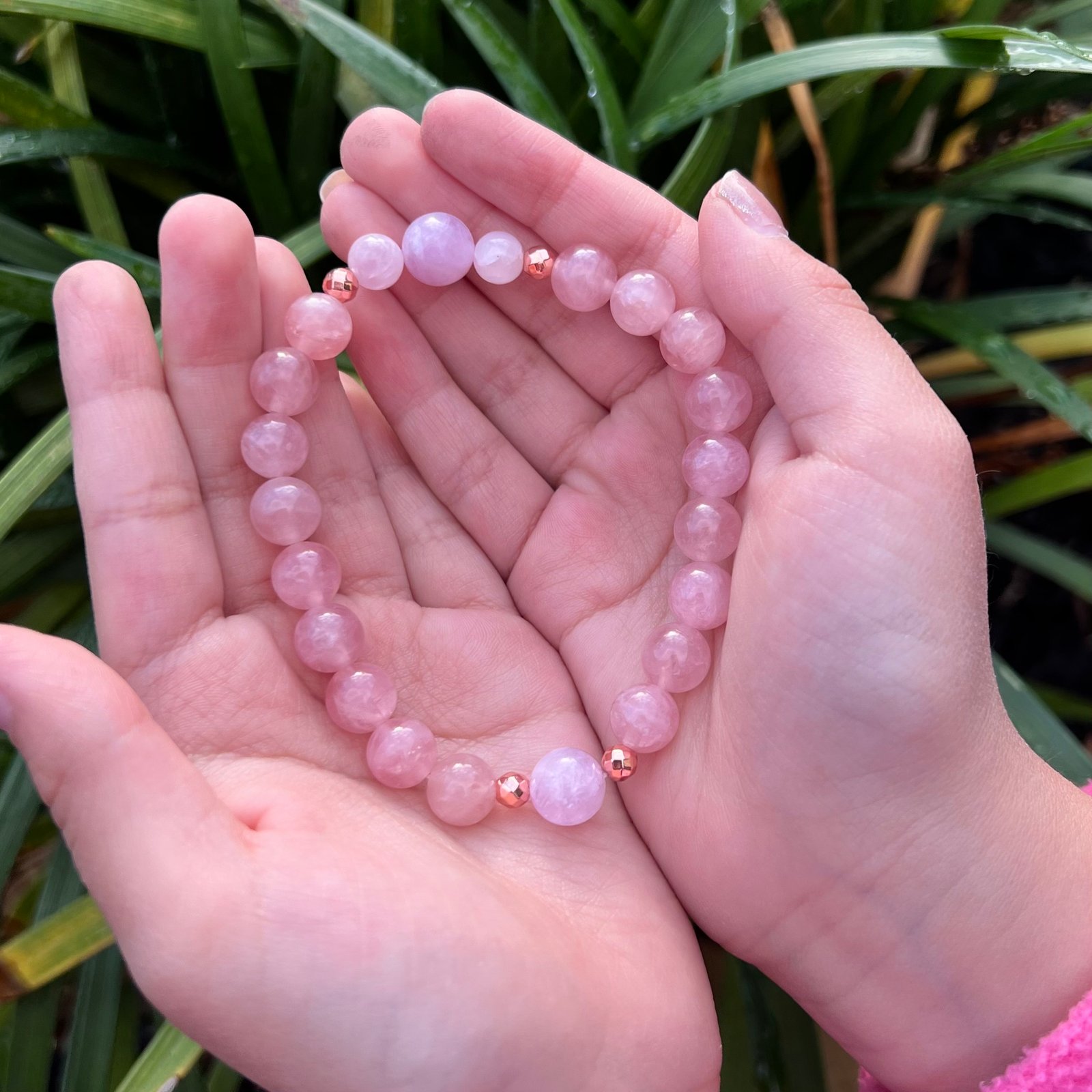 Buy Kunzite Bracelet Chakra Healing Divine Love Aura Cleanse Negative  Energy Protection Spodumene Pink Beaded Gemstone Jewelry Unisex Online in  India - Etsy