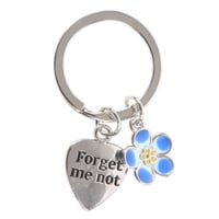 Image 3 of Forget-me-not Flower, Metal & Enamel Keyring