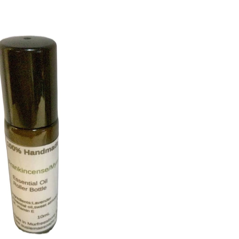 Image of Frankincense & Myrrh essential oil roller bottle
