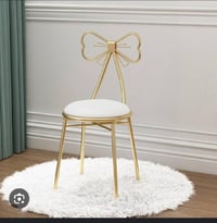 Image 2 of Gold and white kids chairs For Rent Only. Measurements on picture 