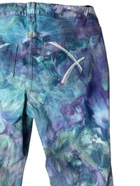 Image 7 of ♻️ UPCYCLED 16 Average Lane Bryant Flare Jeans in Mermaid Ice Dye