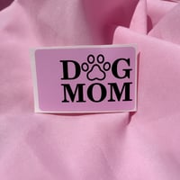 Pink Dog Mom Card Sticker 