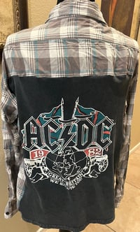 Vintage Taupe/Cream/Blue Flannel Shirt AC/DC