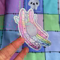 Glittery Flying Rainbow Kitty Sticker